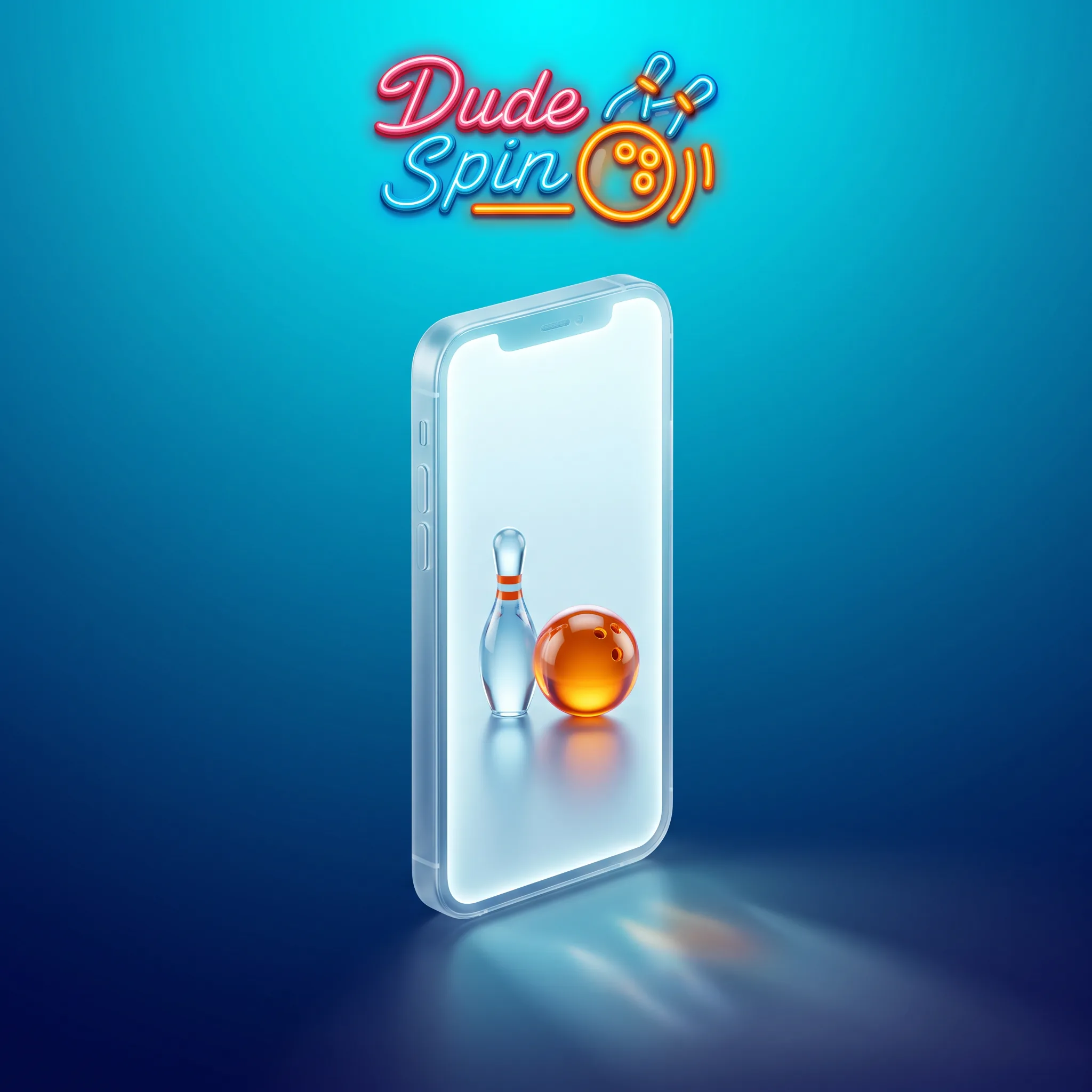 Smartphone di vetro con il simbolo Dude Spin